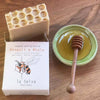 La Selva Positano Cosmetici Naturali Propolis Honey Soap displayed out of the box and next to a bowl of honey