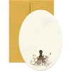Octopus with Flowers Oval Greeting Card