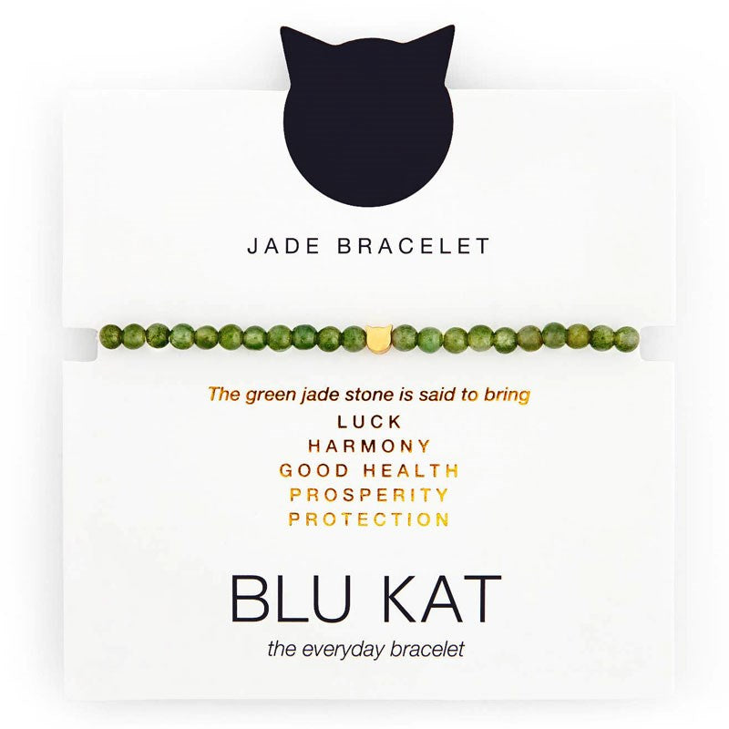 Blu Kat Jade Bracelet on card as received