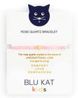 Blu Kat Kids Rose Quartz Bracelet on card as received