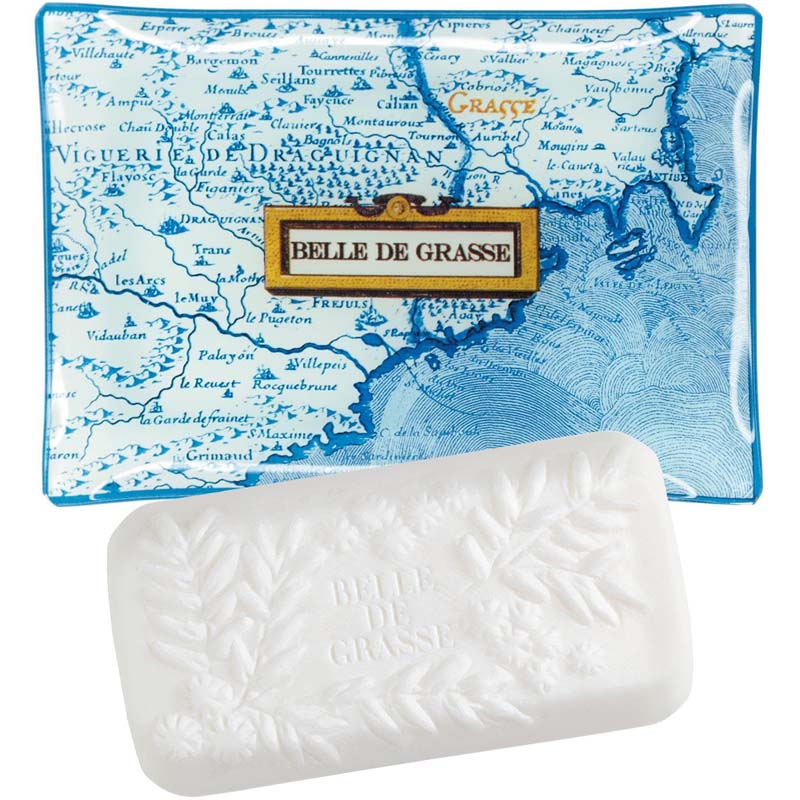 Fragonard Parfumeur Belle de Grasse Soap and Glass Dish Gift Box (150 g soap + dish)