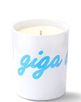 Kerzon Fragranced Candle Giga Doux (Cedar & Sandalwood) showing "giga" side of candle