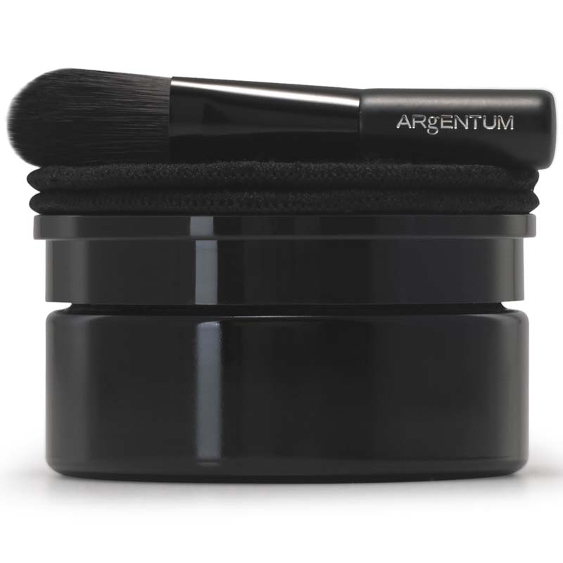 Argentum Apothecary le masque infini, clay mask-photo of  jar with brush and pad