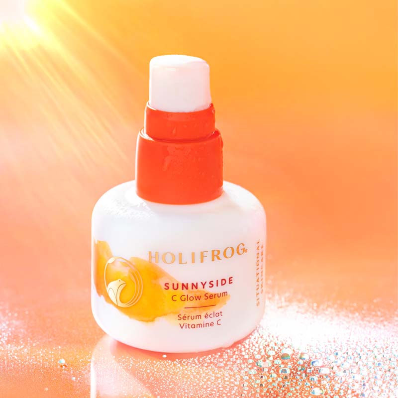 HoliFrog Sunnyside C Glow Serum showing with sunlight 