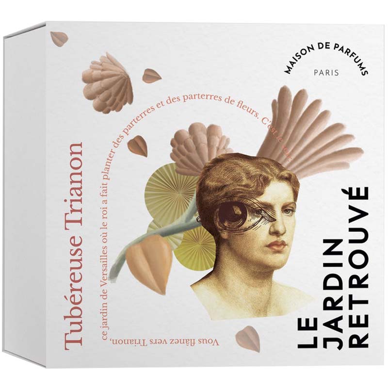 LE JARDIN RETROUVE Tubereuse Trianon Scented Candle displaying the packaging box
