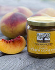 Frog Hollow Farm Organic Peach Conserve next to peaches