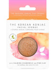 Konjac Sponge Company Facial Puff Sponge with Chamomile with cute packaging with pink, orange 