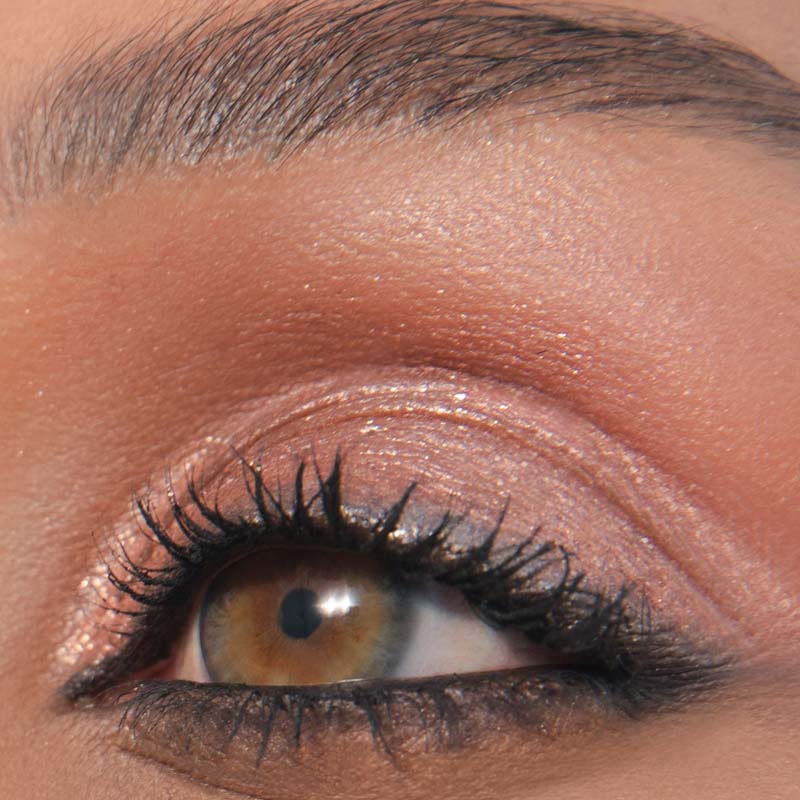 Roen Beauty 11:11 Eye Shadow Palette showing on model with hazel eyes