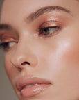 Roen Beauty Mood 4 Ever Eye Shadow Palette showing on model with hazel colored eyes