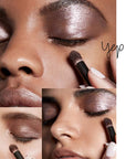 Roen Beauty 52 Cool Eye Shadow Palette showing "yep" on different skin tones