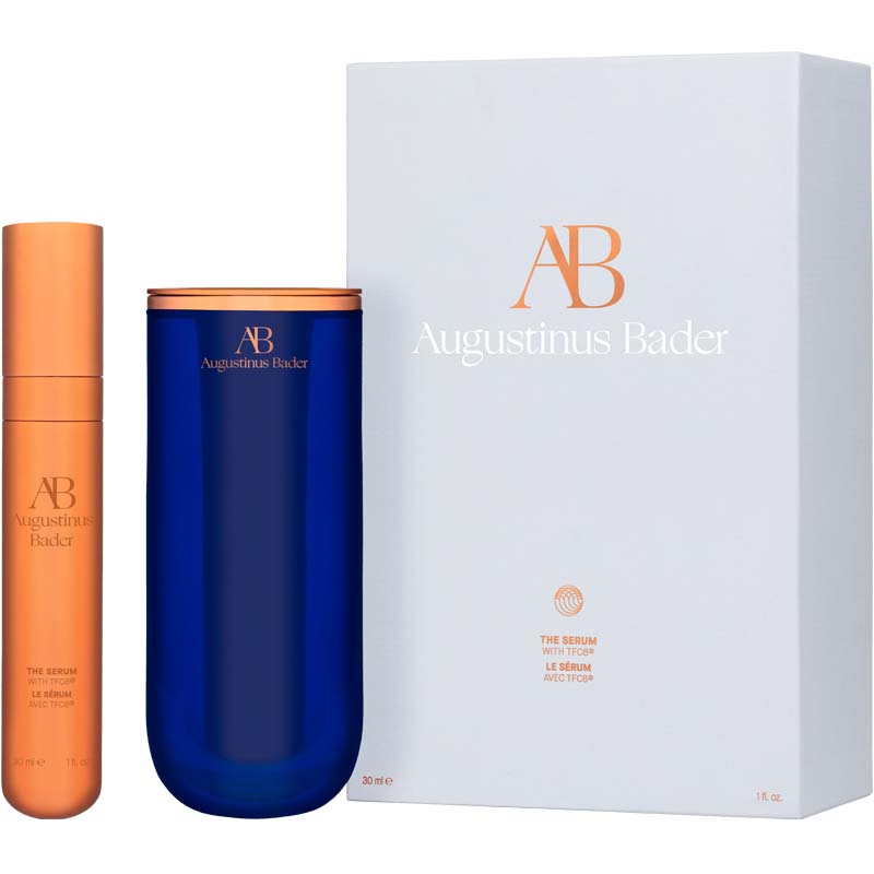 Augustinus Bader The Serum showing product next to packaging (30 ml)