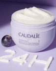 Caudalie Vinotherapist Replenishing Vegan Body Butter showing product spelling out 24 hr