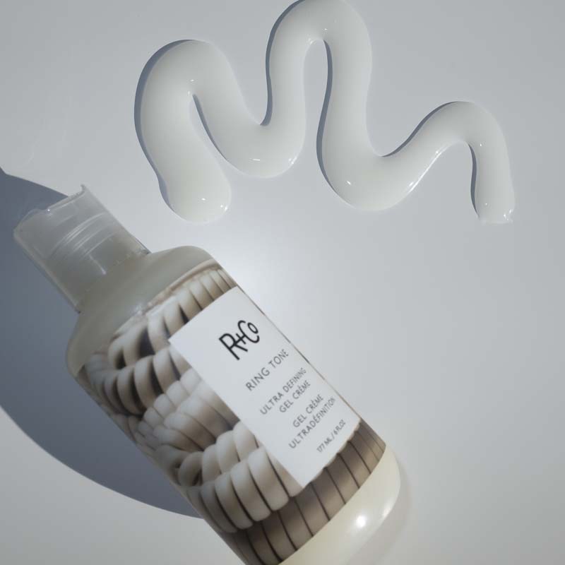 R+Co Ring Tone Curl Cream showing smear of product