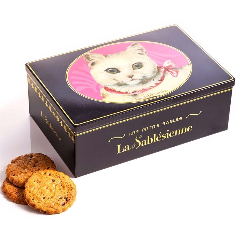 La Sablesienne “White Cat” Tin Box - Shortbread Cookies (125 g)
