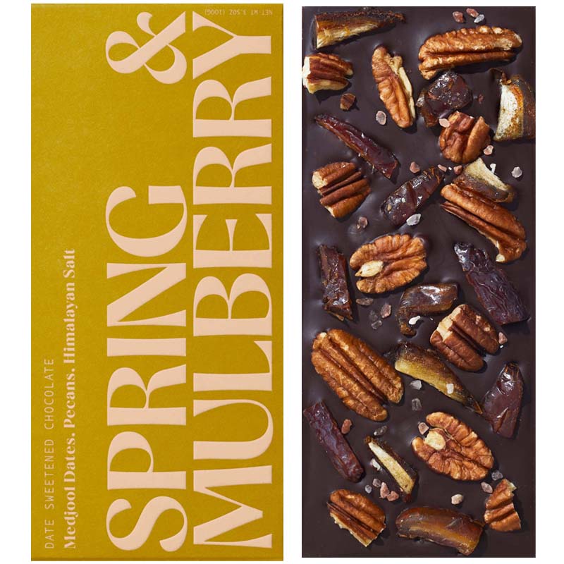 Spring &amp; Mulberry Medjool Dates, Pecans, Himalayan Salt Bar (100 g)