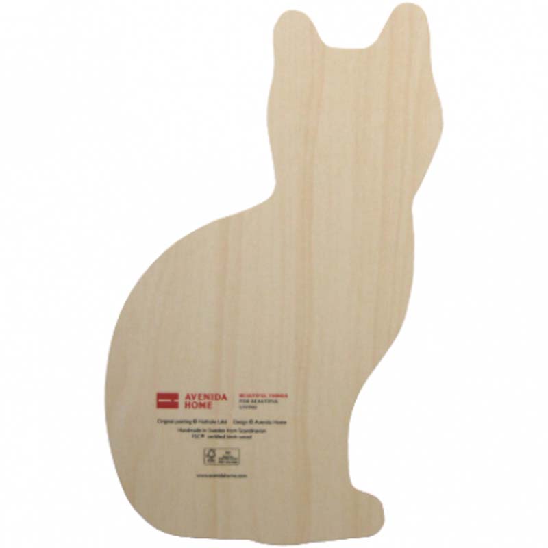 Avenida Home Bobtail Cat Cutting Board showing the back of cutting board