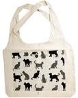 Sava Seasons Foldable Linen Shopper Tote – Natural Cats (1 pc)