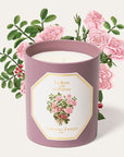Carriere Freres Rose Pepper Candle (185 g) with pink roses and pepper behind candle