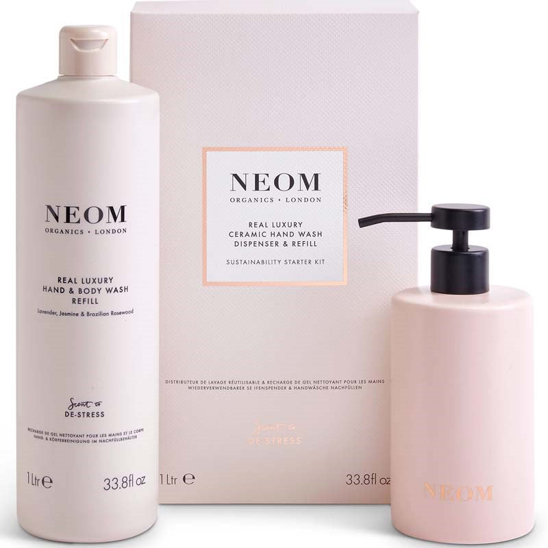 NEOM Organics Real Luxury Ceramic Hand Wash Dispenser &amp; Refill 1 liter