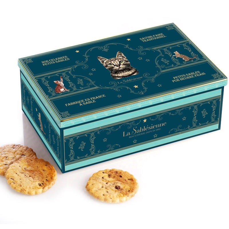 La Sablesienne “Baroque Cat” Tin Box – Shortbread Cookies 300 g