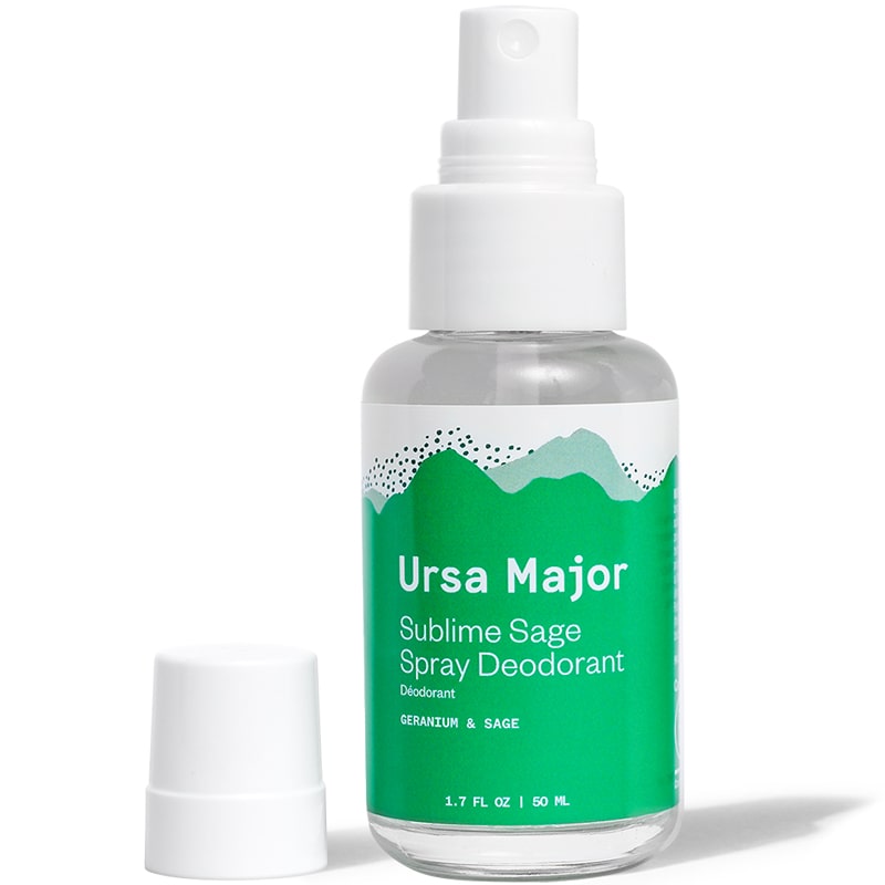 Ursa Major Sublime Sage Spray Deodorant showing with lid off