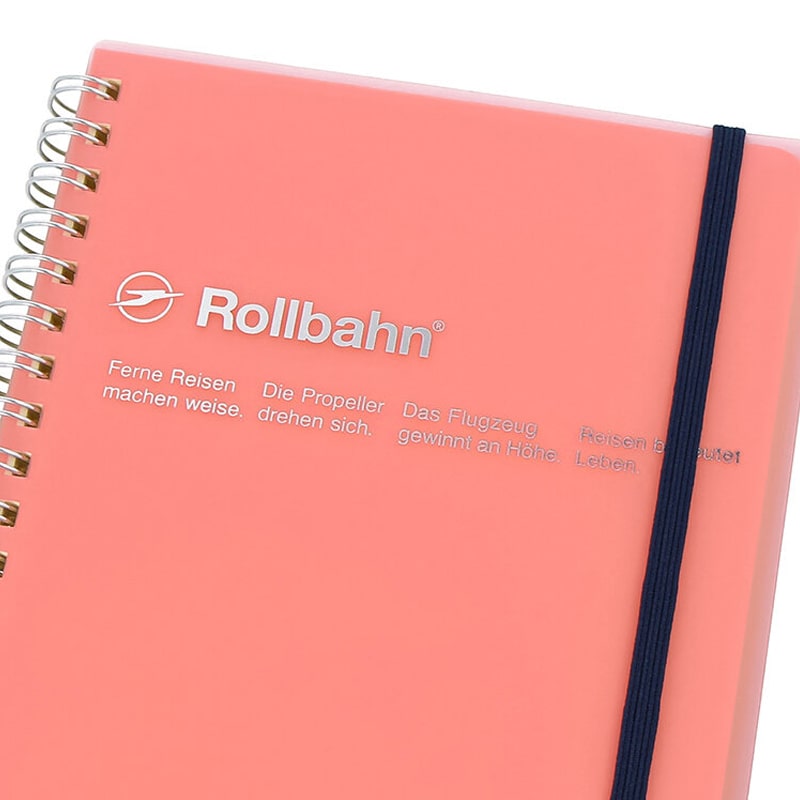 Delfonics Rollbahn Clear Large Spiral Notebook – Clear Pink showing close up