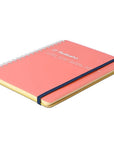 Delfonics Rollbahn Clear Large Spiral Notebook – Clear Pink shown at an angle