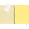 Delfonics Rollbahn Clear Large Spiral Notebook – Clear Pink showing inside yellow pages
