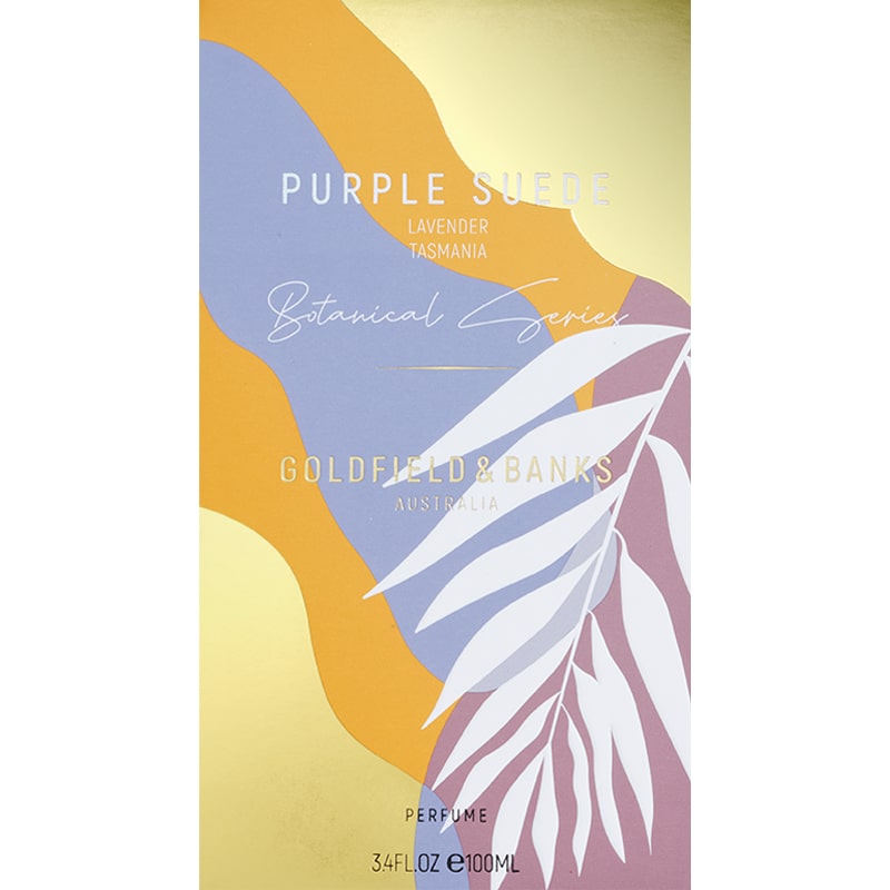 Goldfield & Banks Purple Suede Perfume box