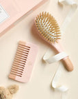 Bachca Baby Kit Hairbrush and Comb – Pink showing pink brush and pink comb