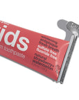 Davids Premium Toothpaste - Kids + Adults Strawberry Watermelon showing silver squeezer