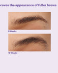 Kosas GrowPotion Fluffy Brow + Lash Boosting Serum showing before and after 12 weeks of use