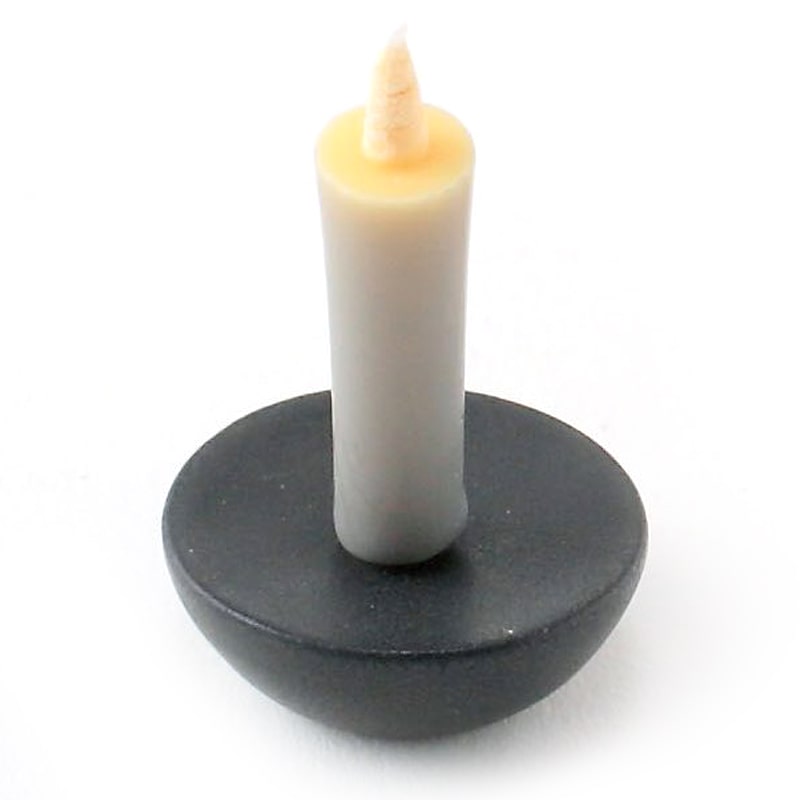 DAIYO Ceramic Circular Candle Holder – Black showing with small white candle 