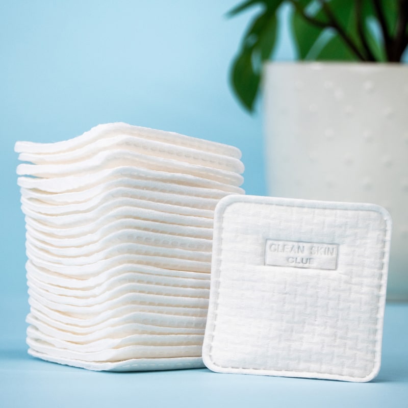 Clean Skin Club Clean2 Face Pads showing stack of pads by one facing forward