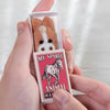 Marvling Bros Ltd Wool Felt Horse Spirit Animal In A Matchbox - Shown open in models hands