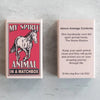 Marvling Bros Ltd Wool Felt Horse Spirit Animal In A Matchbox - Display of front and back of product