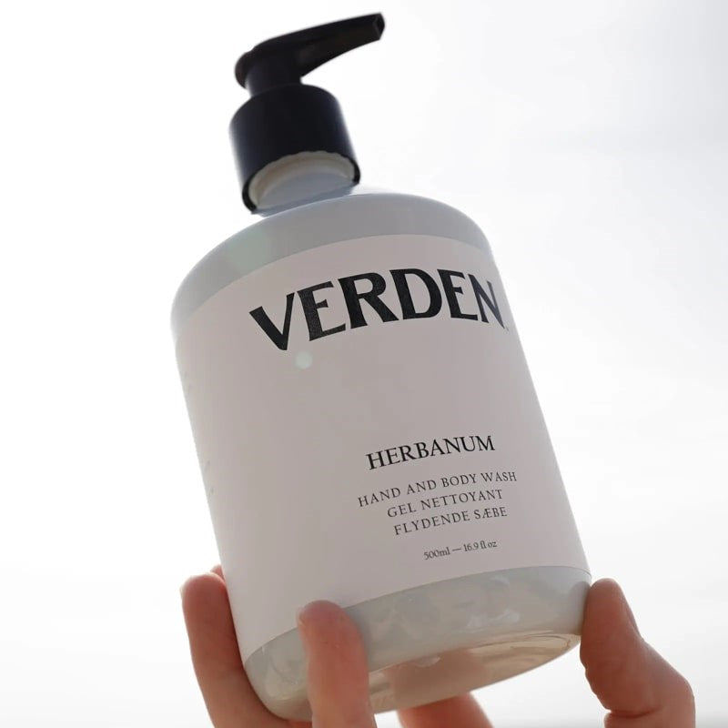 Verden Herbanum Hand And Body Wash - Product shown in models hand