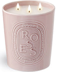 Diptyque Candle Roses - Product shown with wicks lit