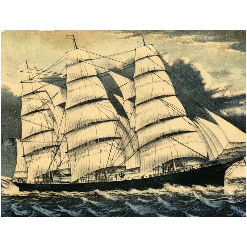 John Derian Paper Goods Wrapping Paper &amp; Gift Tags - Product design shown sail boat on the ocean