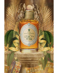 Penhaligon's Legacy of Petra Eau De Parfum - Beauty shot product shown on top of pillar, surrounded by plants