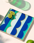Octaevo Ceramic Riviera Tray shown with food on and around