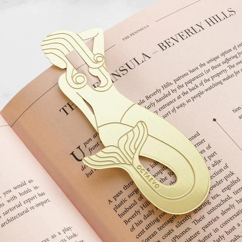 Octaevo Brass Sirena Bookmark - Product shown in book 