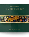 Rifle Paper Co. Menagerie Enamel Hair Clip - Product shown in packaging 