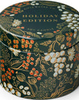 Rifle Paper Co. Holiday Edition Candle Tin - Closeup of product