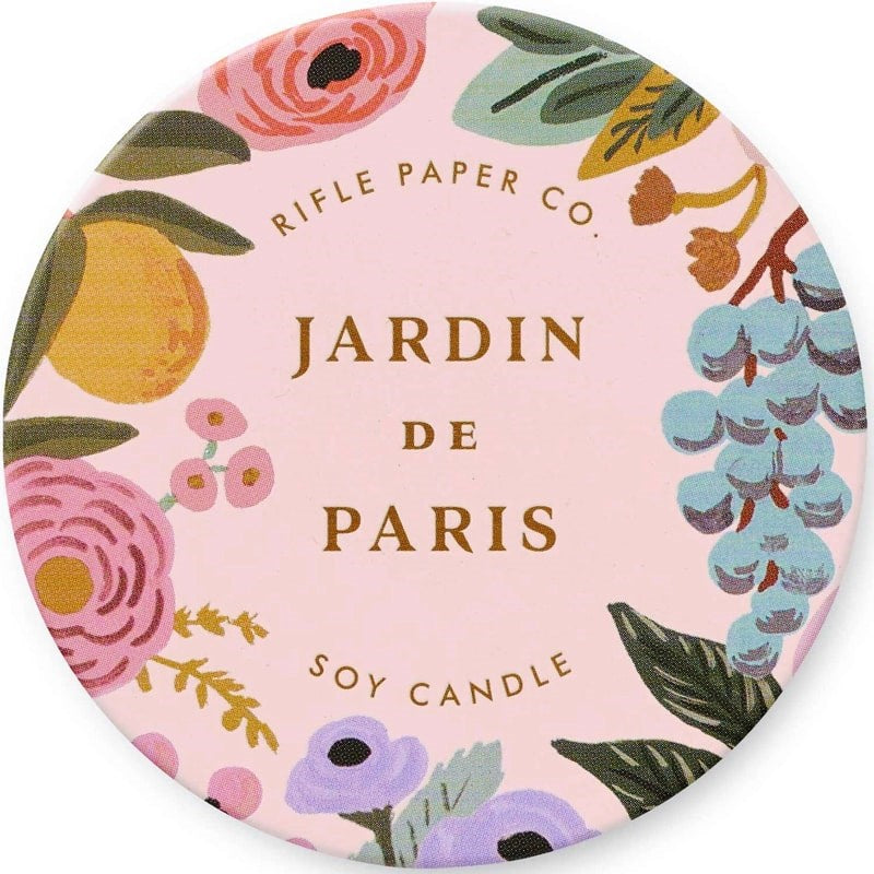 Rifle Paper Co. Jardin de Paris Tin - Closeup of lid