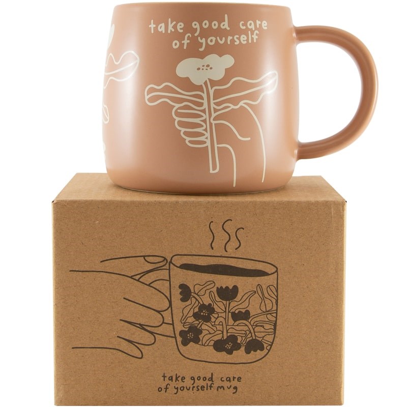 People I've Loved Take Good Care of Yourself Mug - Product shown on top of box