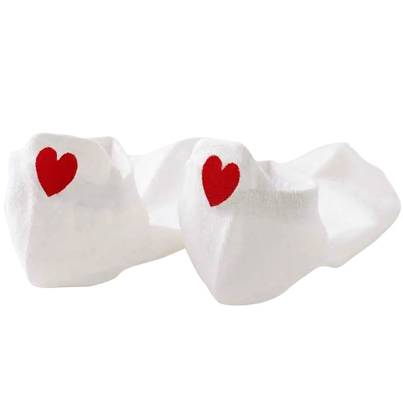 Tites Chaussettes Chaussettes Languette Coeur Rouge – Heart Socks (1 pr)