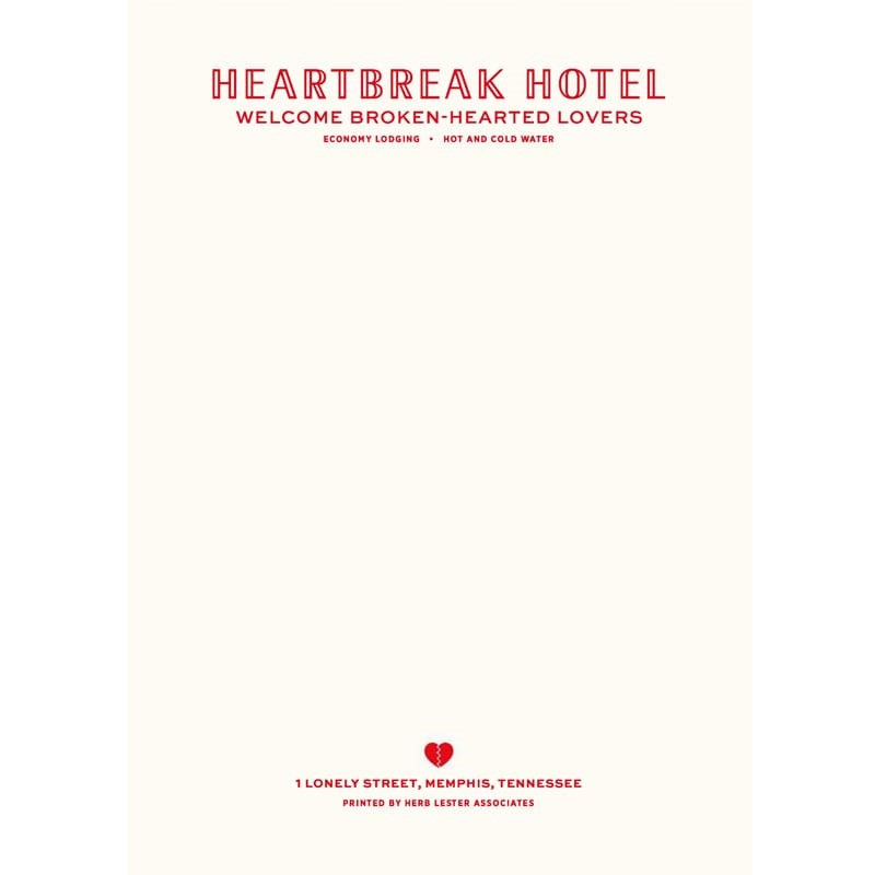 Herb Lester Associates Fictional Hotel Notepad Set – Heartbreak Hotel (3 pcs)