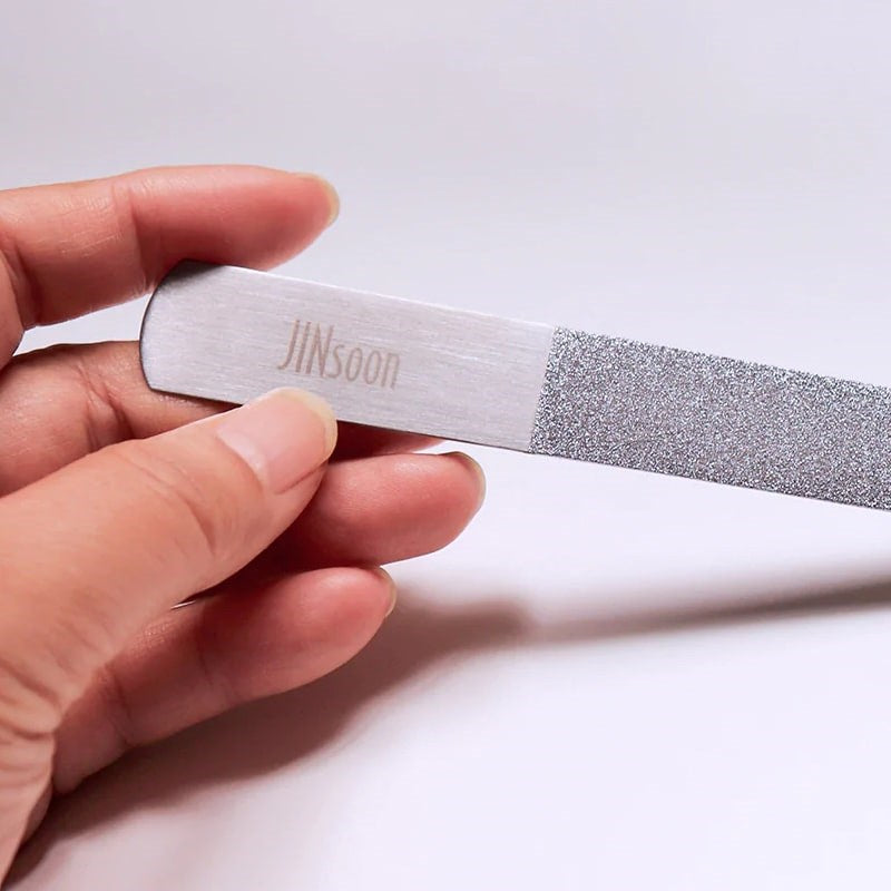 JINsoon High Performance Diamond Nail File - Product shown in models hand
