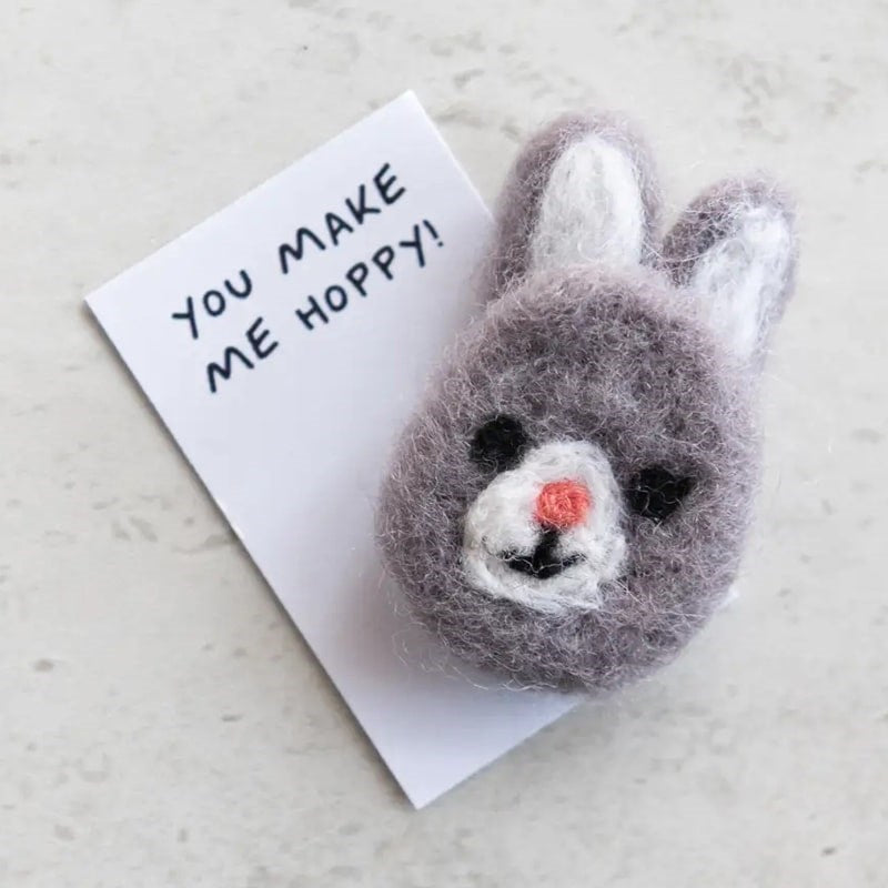 Marvling Bros Ltd Some Bunny Loves You Wool Felt Rabbit In A Matchbox - Product shown next to card